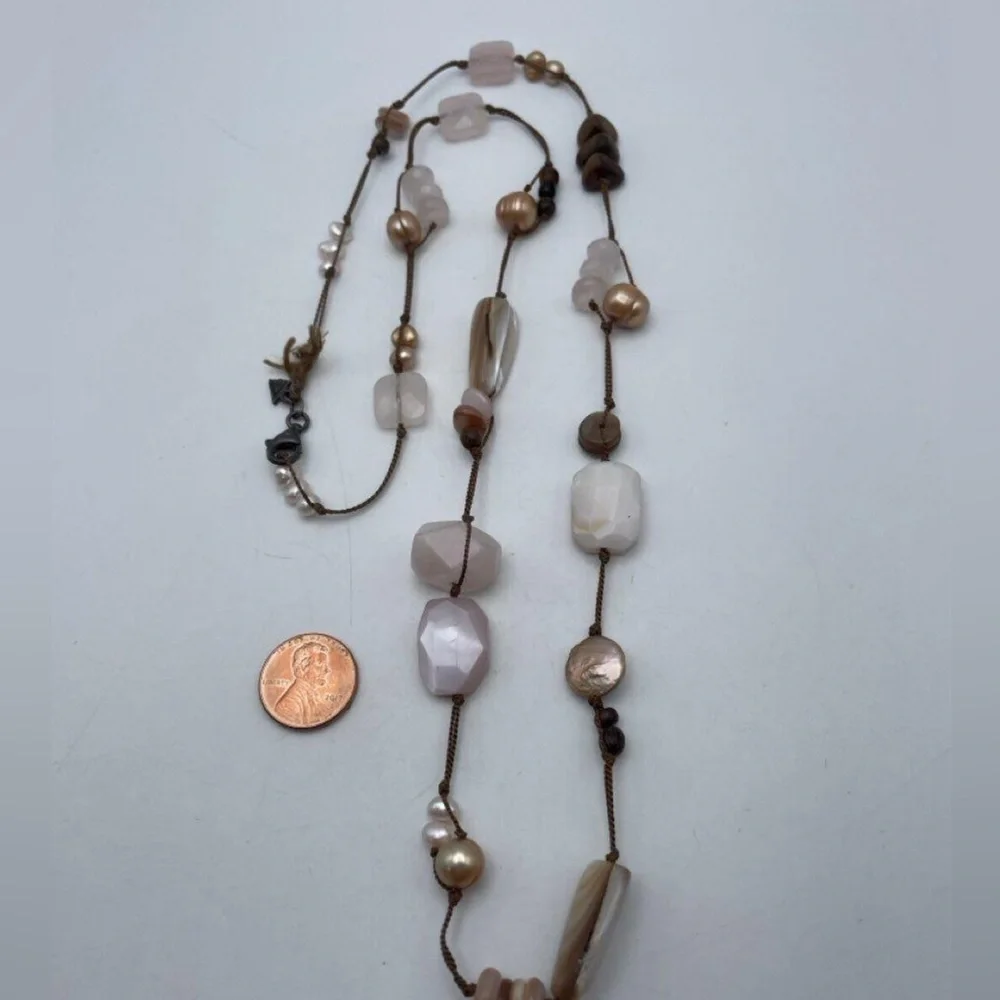 Silpada Rose Quartz and Pearl necklace - Picture 1 of 1